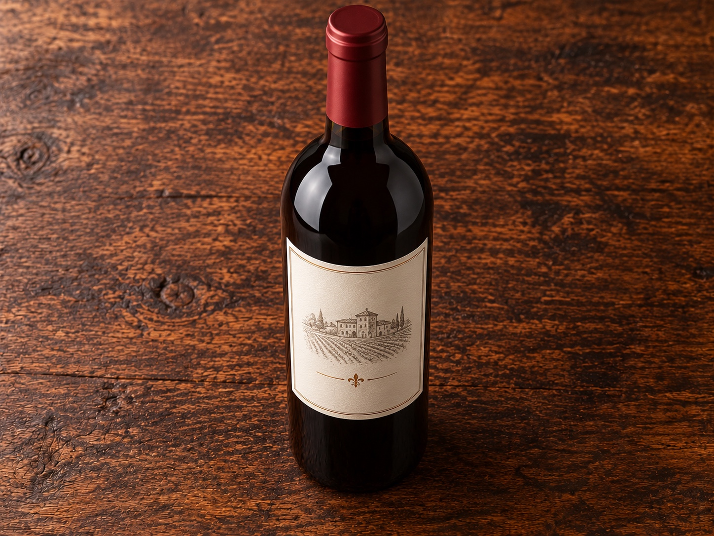 Fles rode wijn voor de boeuf bourguignon