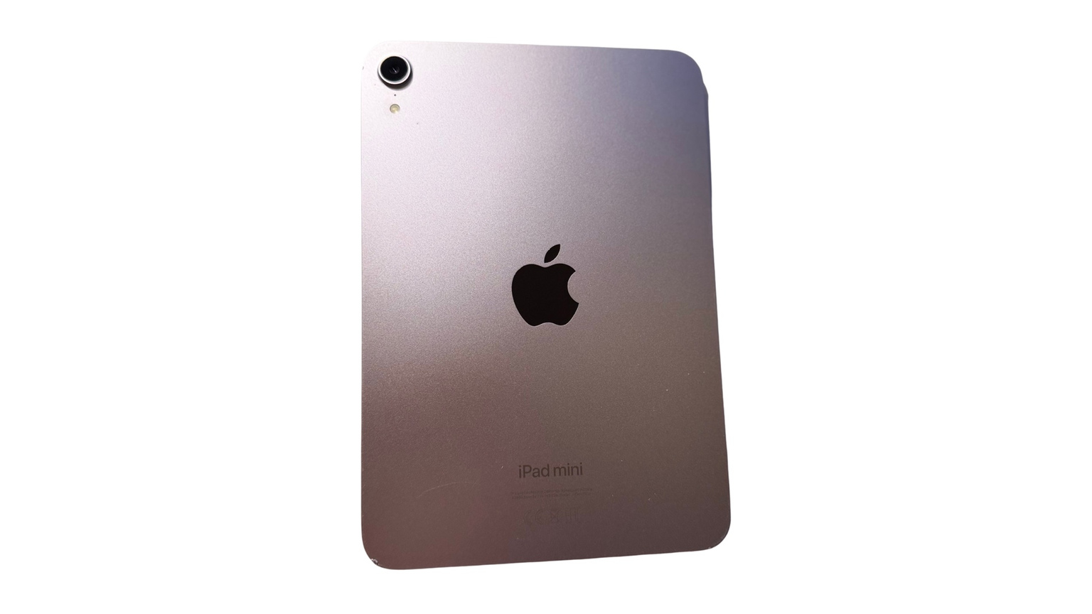 Paarse achterkant van de iPad mini.