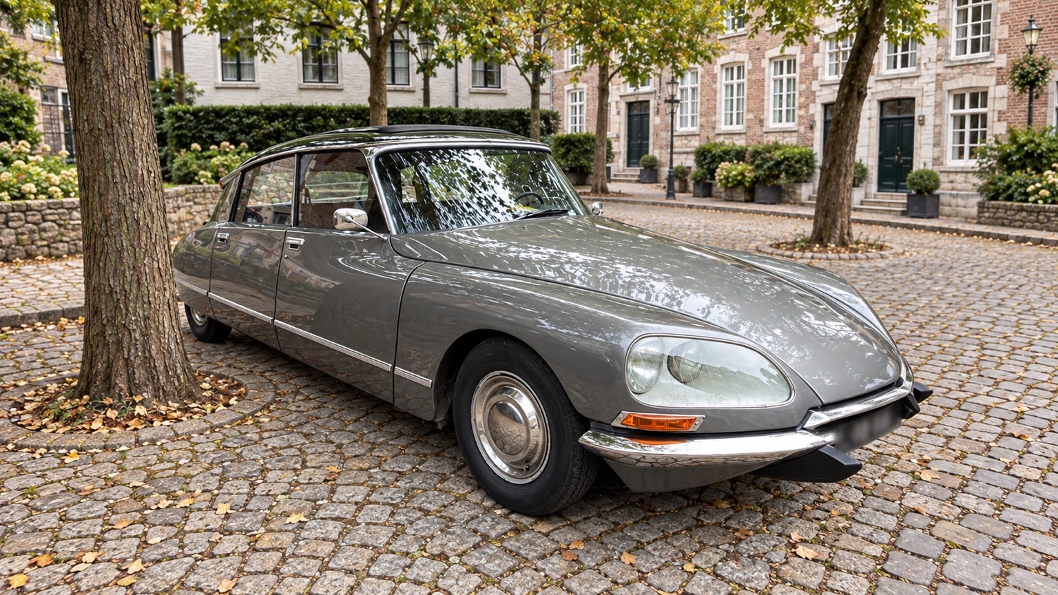 Klassieke Citroën onder de bomen in het Jekerkwartier